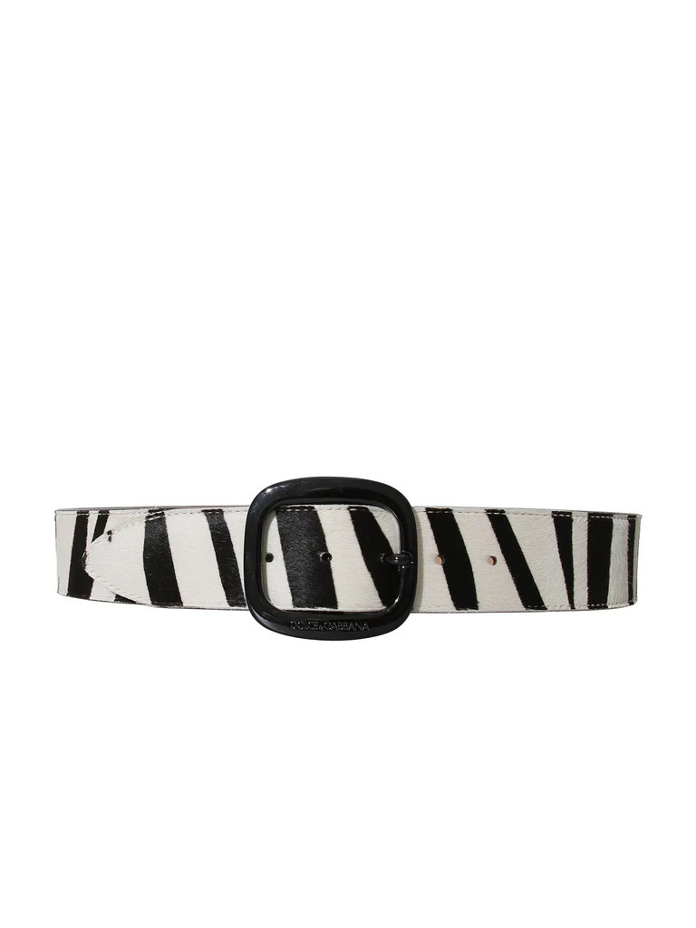DOLCE & GABBANA Zebra Print Belt (SIZE 85)