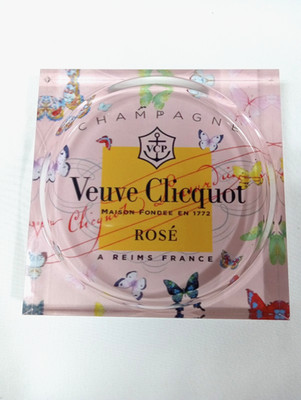 Veuve Cliequot Rose' Acrylic Champagne Base Multiple Use Decorative Design