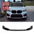For BMW F97 F98 X3M X4M Competition 19-21 GT-Style Glossy Black Front Bumper Lip