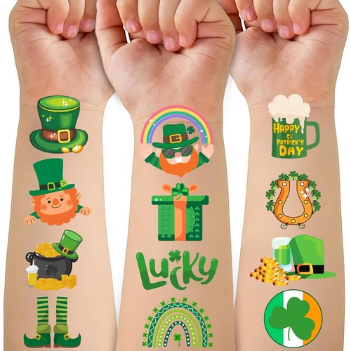50 PCS St Patrick's Day Tattoos Stickers for Kids, Patrick