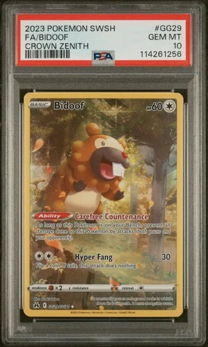 Bidoof Galarian Galleries PSA 10 2023 Pokemon Crown Zenith #GG29