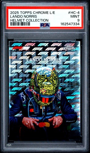2025 TOPPS CHROME FORMULA 1 L/E HELMET COLLECTION LANDO NORRIS PSA 9