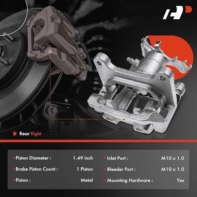 Pinça de freio a disco traseira direita com suporte para Chevrolet Malibu 2016-2022 - Imagem 2 de 3