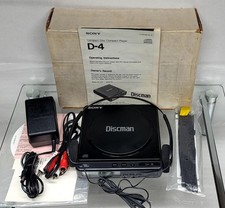 Vintage Sony Discman D-4 Portable w/ all accessories and box- TESTED WORKING