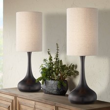 Modern Table Lamps Set of 2 Espresso Bronze Droplet for Living Room Bedroom