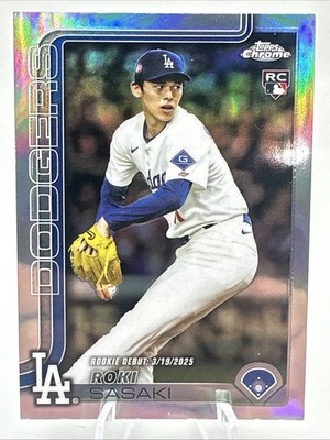 2025 Topps Chrome Update USC-73 ROKI SASAKI RC Silver | eBay