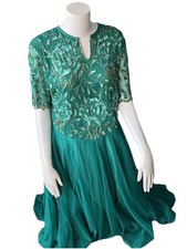 ASHRO green and gold dress size 14 An Excellent Condition