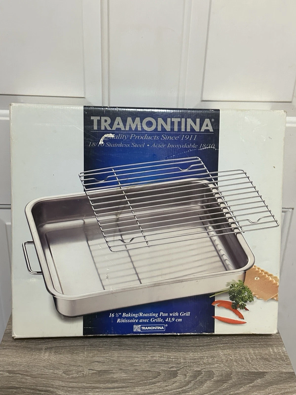 Tramontina 16.5” x 14” Rectangular Roasting Baking Pan Grill Stainless Steel
Opens in a new window o