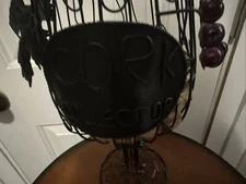 WINE CORK HOLDER - CAGE/ Glass beads - METAL WIRE GOBLET SHAPE - COOL!!