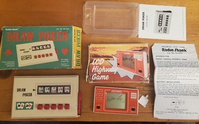 Radio Shack Tandy Highway LCD Electronic Draw Poker vintage handheld games 1980s