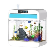 Elegant 2.2 Gallon Aquarium with Adjustable LED Lighting  3-in-1 Filter Pump