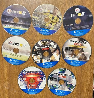 PS4 FIFA 15 16 17 18 + Winning Eleven 2015-2018 Lot 9 Games Disc Only