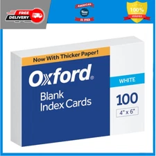 Oxford Blank Index Cards, 4" x 6", White, 100/Pack