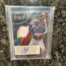 Josh Lowe 2022 Panini Select RC Patch Auto /75 Tampa Bay Devil Rays