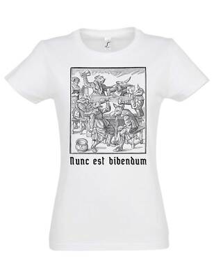 Nunc Est Bibendum Damen T-Shirt Latin Medieval Party Wasted Teacher Professor