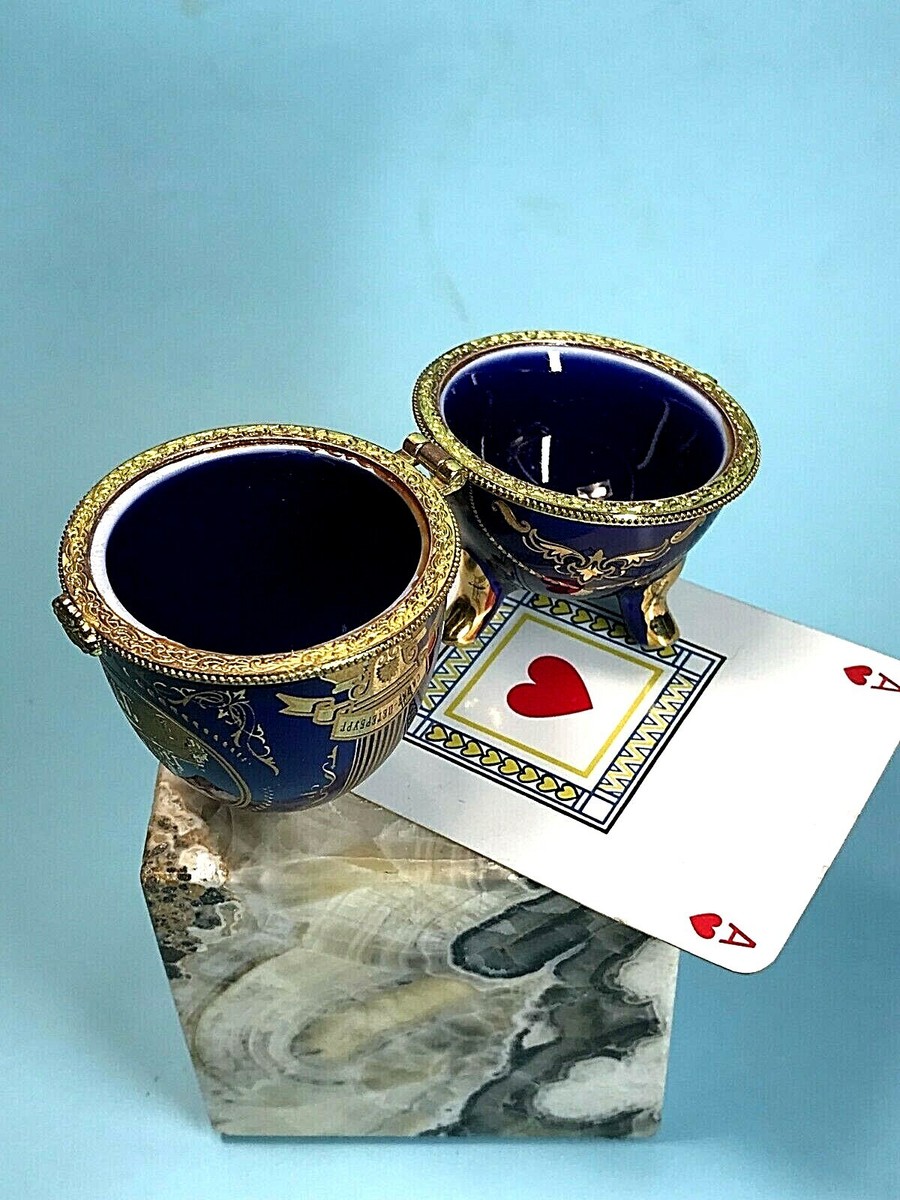 St Petersburg Egg Porcelain Hinged Lid Trinket Box Cobalt St Petersburg Egg Porcelain Hinged Lid Trinket Box Cobalt
