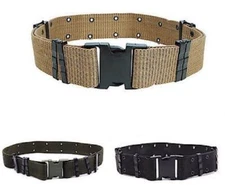 Tactical Military Style GI Belt Quick Release Nylon Web Belt Knife Canteen
