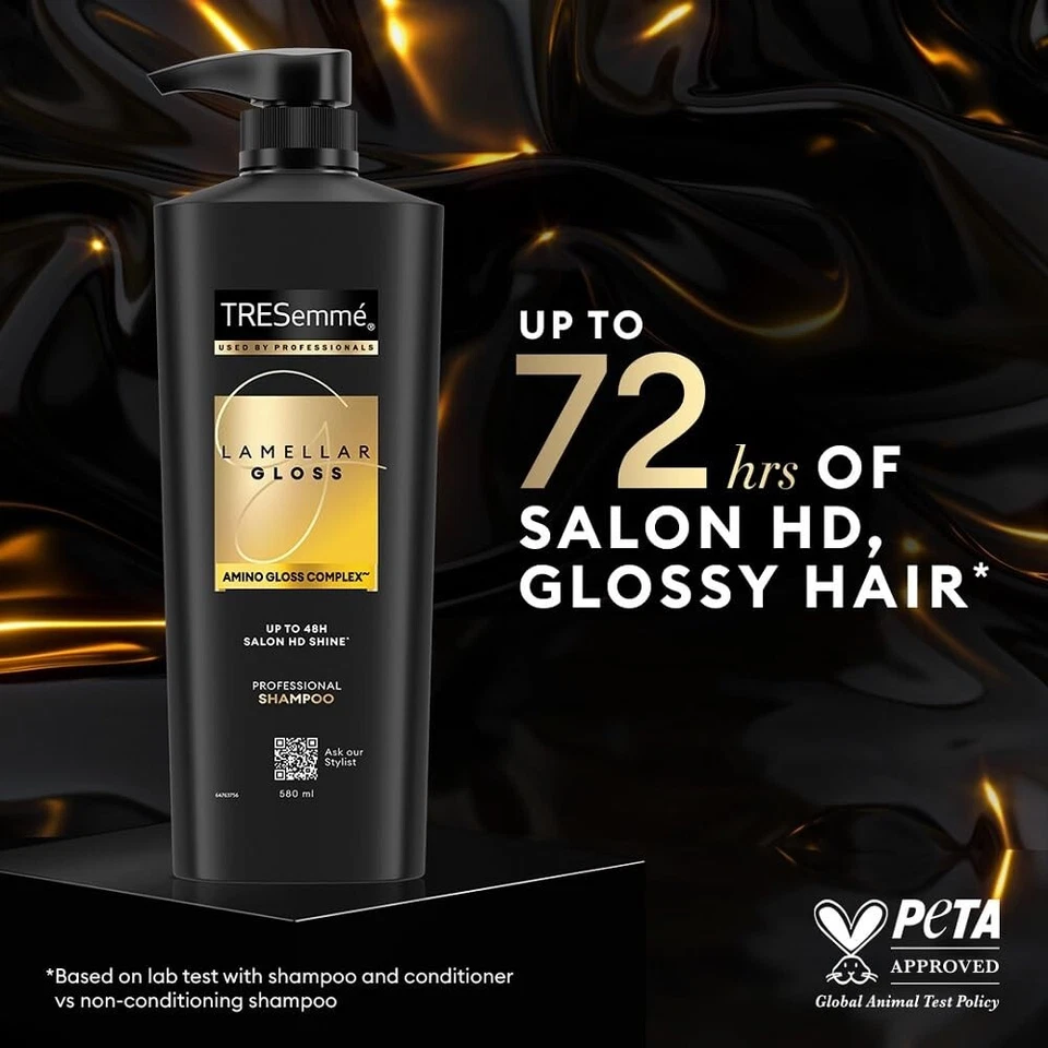 New TRESemme Lamellar Gloss Shampoo 580ml With Amino Gloss Complex | Salon-Like - Image 3 of 4