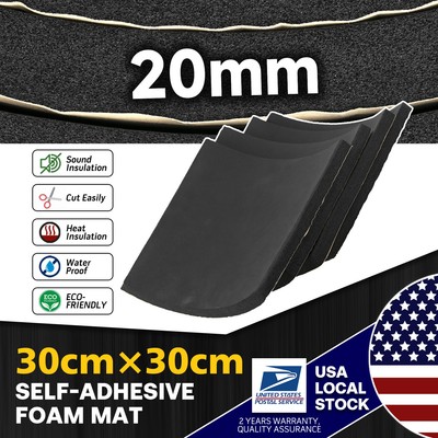 20mm 4pc Sound Deadener Cotton Heat Shield Hood Insulation Mat High-density foam