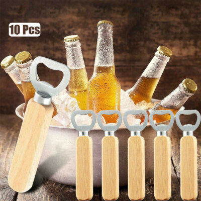 10x Flaschen?ffner ?Bier?ffner Holzgriff Tragbare Bier geschenke ?f��r M?nner