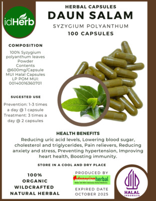 [idHerb] Kräuter KAPSELN Syzigium Polyanthum Daun Salam Natürliche Bio Kräuter