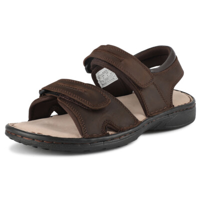 Herren Sandalen Leder Wandern Outdoor bequem Trekking Sommer Freizeitsch Fußbett