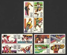 US, #C101-112 Air Mail, 1984   LA Olympics in B4, MNH