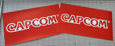 Capcom Red Arcade Side Art Sticker Pair 16  x 5 