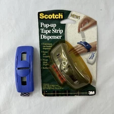 Vtg Scotch Refillable Pop-up Tape Dispenser & 2 Pads w/ 75 Strips Plus Extra!