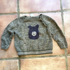 Tucker + Tate Baby Boy Brown Bear Crewneck Knit Sweater Size 12M