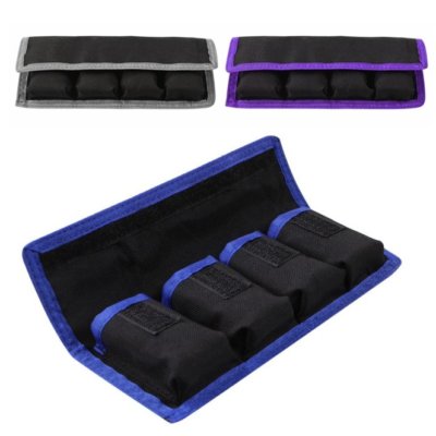 Nylon Batterie Tasche Mit 4 Kamera Akku Tasche Für LP-E6 / LP-E8 / NP-FW50 DE