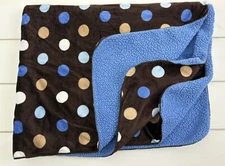 CIRCO Target Baby Blanket Lovey Plush Sherpa Brown Blue Polka Dot