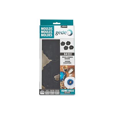 Pebeo Gedeo Silikon Formen Für Kunsthandwerk, Geode Untersetzer, 4er Pack