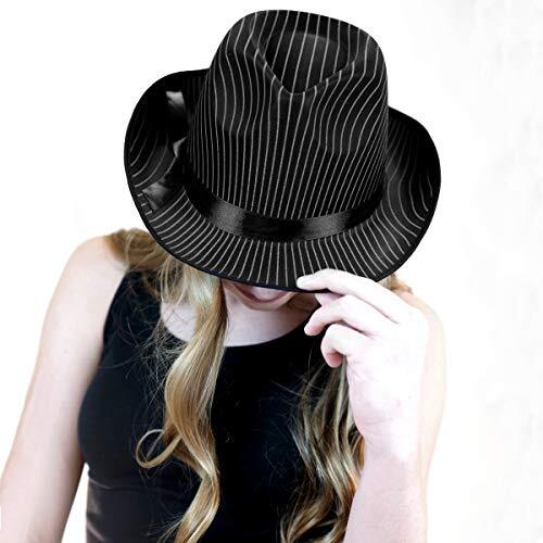 White Pinstripe Fedora Hat for Men or Women Unisex Fedora Hat Mobster