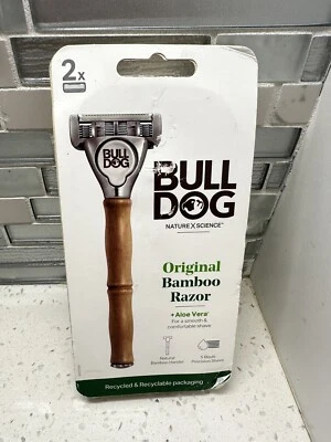 Bulldog Skin Care Original Bamboo Razor w/ Handle 2 Cartridges BRAND NEW - Image 1 of 2