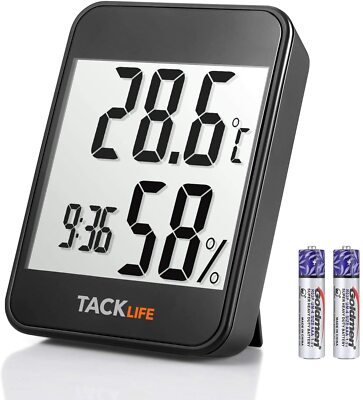 TACKLIFE Hygrometer, HM02 Digital Room Thermometer with Backlight LCD Display