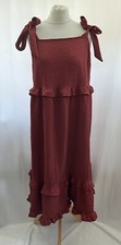 ASOS Burgundy Long Sleeveless Summer Dress Size 10