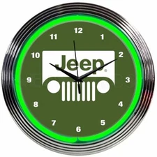 Neonetics 8JEEPG Jeep American Green 15 Inches Neon Clock
