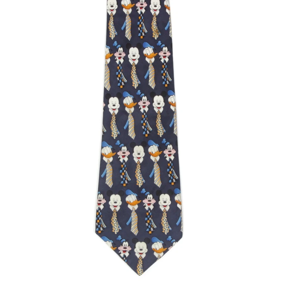 WALT DISNEY WORLD Mickey Donald Goofy Dress Up Wearing Ties Men's Silk Neck Tie - Image 2 of 4