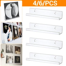 Vinyl Record Shelf Wall Mount, 12 Inch Clear Acrylic Album Record Holder Display