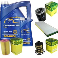 MANN-FILTER Inspektionspaket Mannol 6L Defender 10W-40 FüR Fiat Ducato