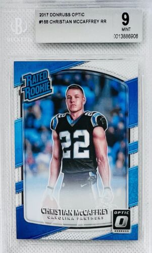 2017 Panini Donruss Optic Christian McCaffrey RC Rated Rookie #168 BGS 9 Mint 🔥 - Picture 1 of 3