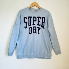 SuperDry Alicia Crew Sweatshirt Womens 4 Blue Oversized Logo
