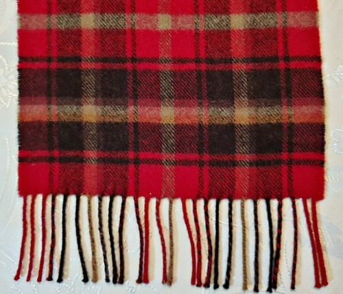 SCARF SCOTLAND VINTAGE AUTHENTIC JOHNSTONS OF ELGIN LAMBSWOOL LONG MEN'S FRINGE - Picture 2 of 3