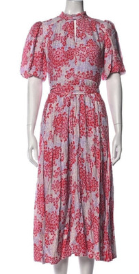 ME+EM Layered Violets Women Midi Dress  With Pockets Size 6