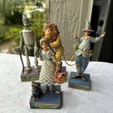 Set Of Jim Shore Wizard of Oz Dorothy Toto-Tin Man-Scarecrow Cowardly Lion