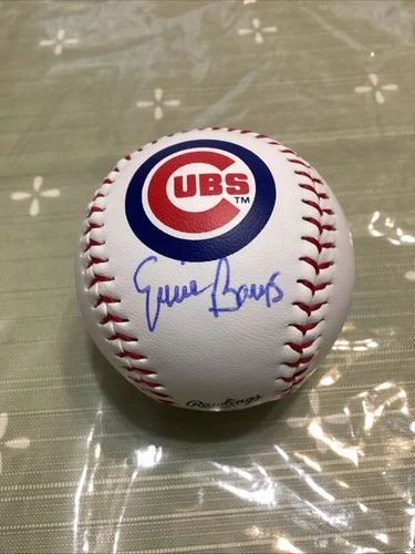 Ernie Banks AUTOGRAPH CHICAGO CUBS Logo Baseball w/ *GTSM Sticker* SIGNED