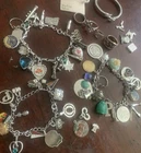 3 Estate Vintage Sterling Silver Bracelet Lot - With Extras, Rings, 142.09 Grams