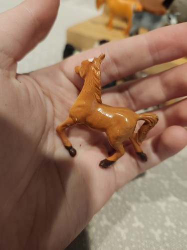 Lotto statuine animali fattoria mucca cavallo pecora agnello asino mulo anatra 30+ pezzi vintage - Foto 17 di 19