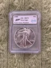 1988 American Silver Eagle ICG MS70 Austin Hutto Signed Ounce Silver Dollar